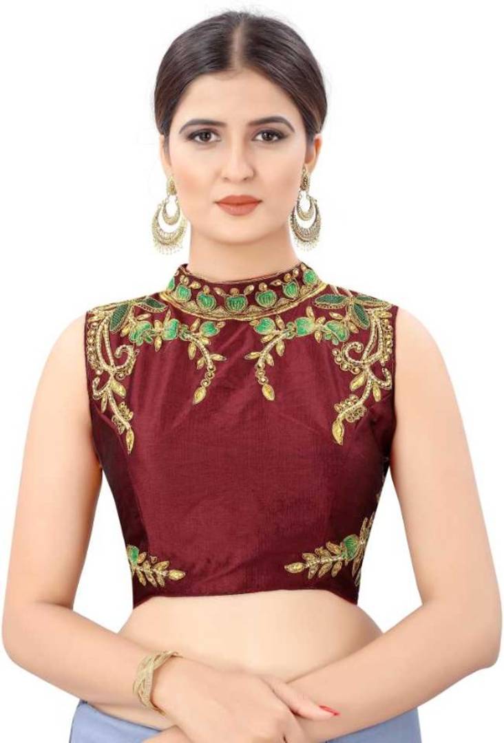 Trendy phantom silk Stitched Blouse for Women